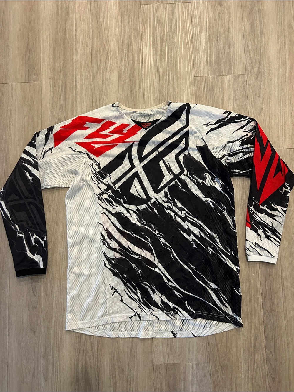 Men’s Fly Racing Kinetic Motor-cross Jersey, Large, Red and White
